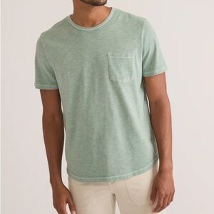 Marine Layer Mens Small Green Seafoam Slub Pocket Crewneck Tee